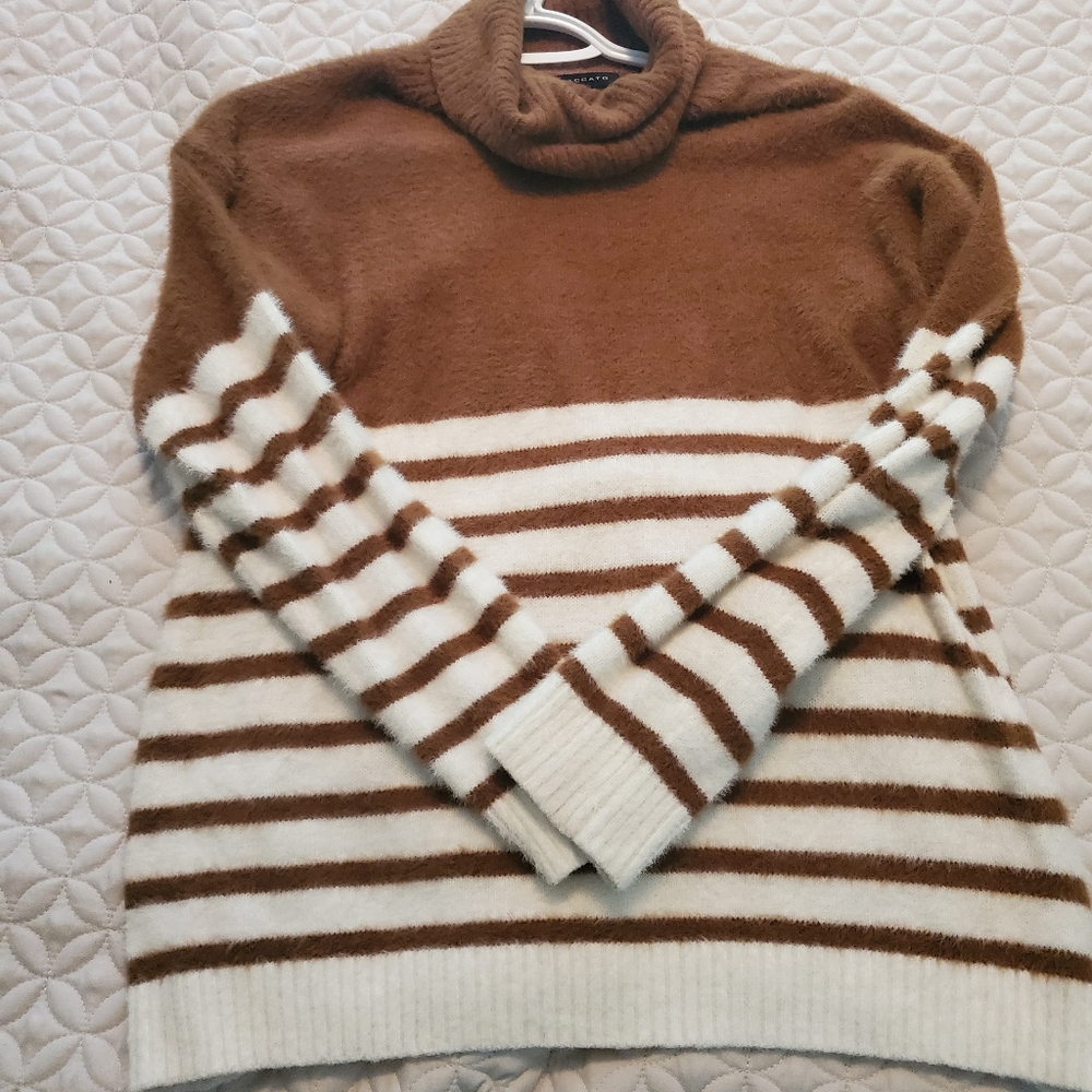 Soft striped turtle neck sweater